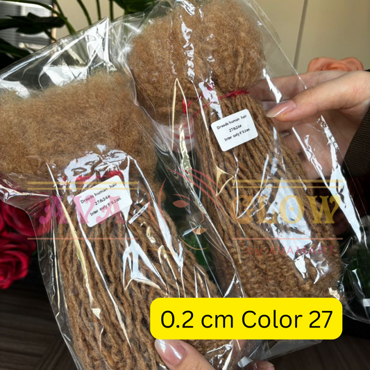 0.1cm Color 27, 30, 33, 99J, 613, Salt & Pepper Curly Ends Microlocs / Sisterlocs Extensions, Interlocked Locs Extensions, 20 locs per bundle, 0.1cm