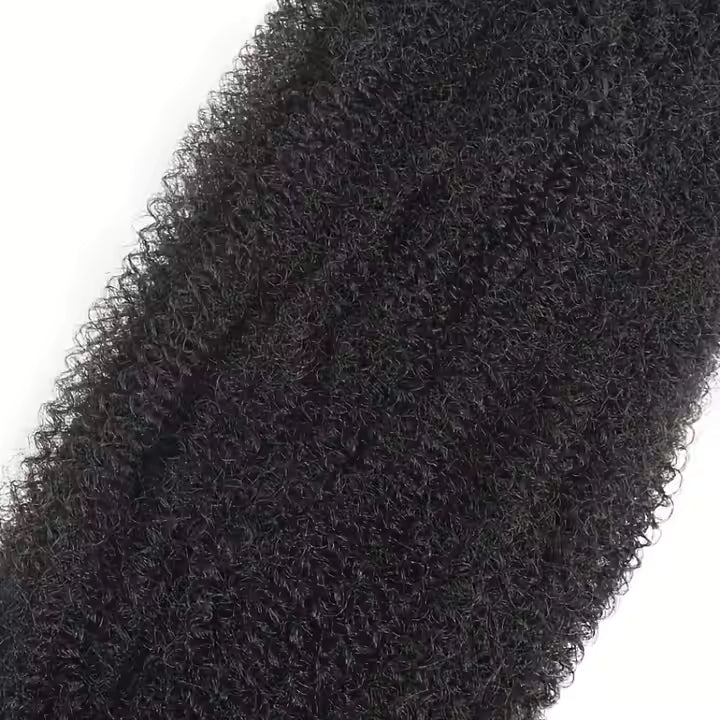 Afro Kinki Human Hair Bulk: Microlocs, Microtwists, Microbraids - 50g - 3 pack Bundle, Natural Black Color