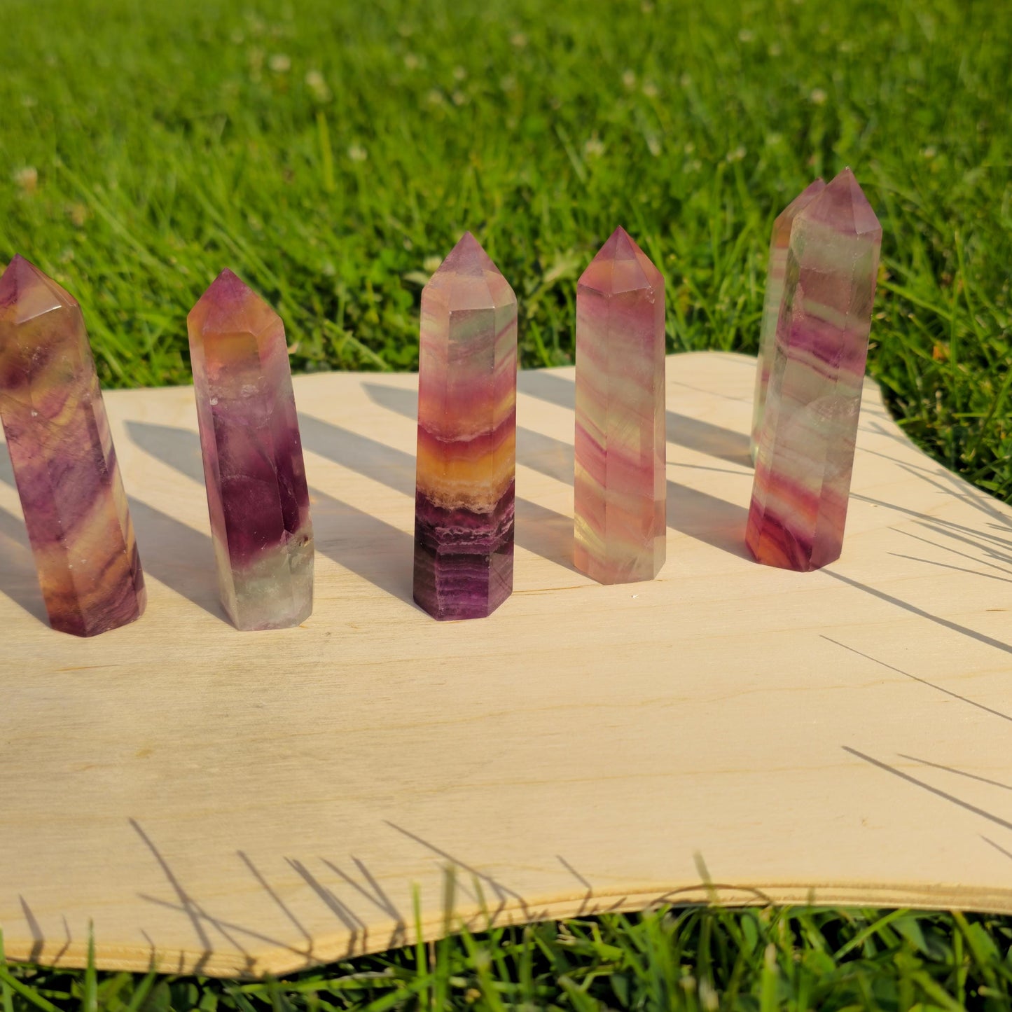 Rainbow Fluorite Crystal Tower: Natural Amethyst Stone Gift (60g-100g