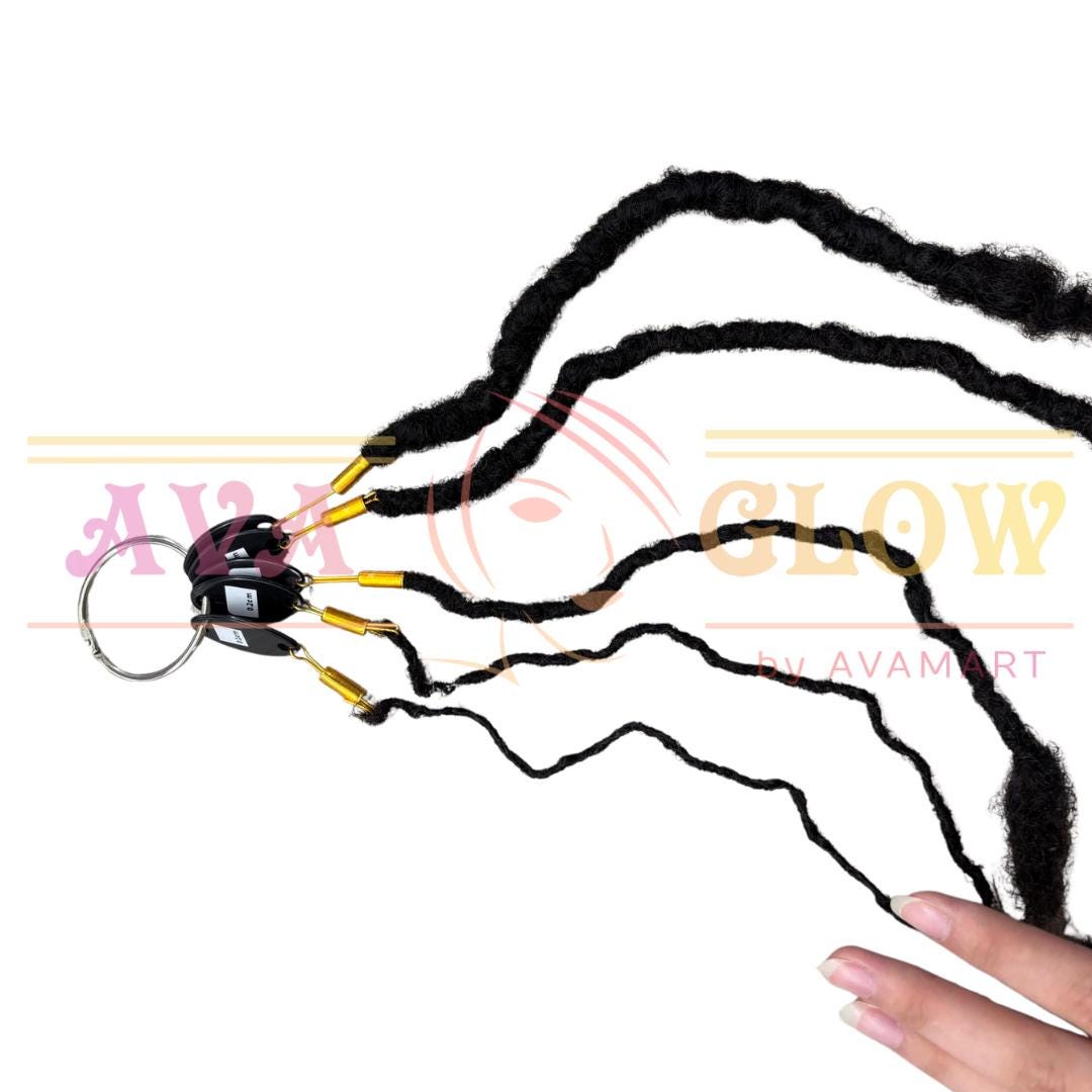 Human Hair Locs Extensions Sample: Microlocs, Sisterlocs, Dreadlocks 5 locs pack, 25 locs color pack
