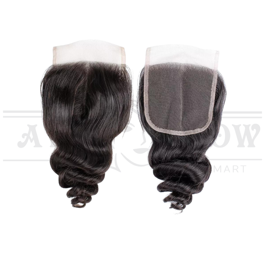 4*4 Loose Wave 100% Human Hair Lace Closure