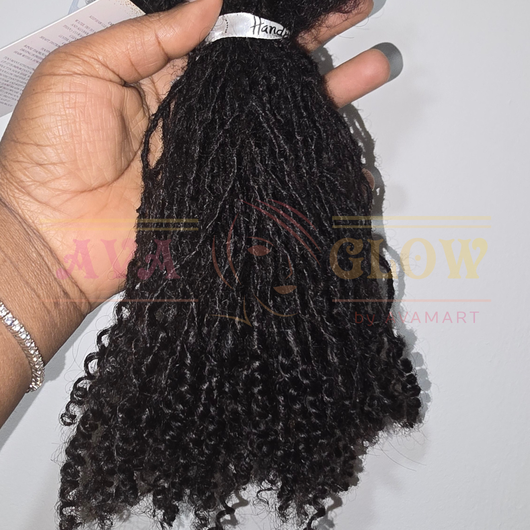 0.1cm Locs Extensions for Microlocs Sisterlocs Human Hair Locs Closed ends Natural Black Color