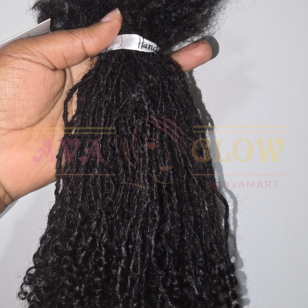 0.1cm Locs Extensions for Microlocs Sisterlocs Human Hair Locs Closed ends Natural Black Color