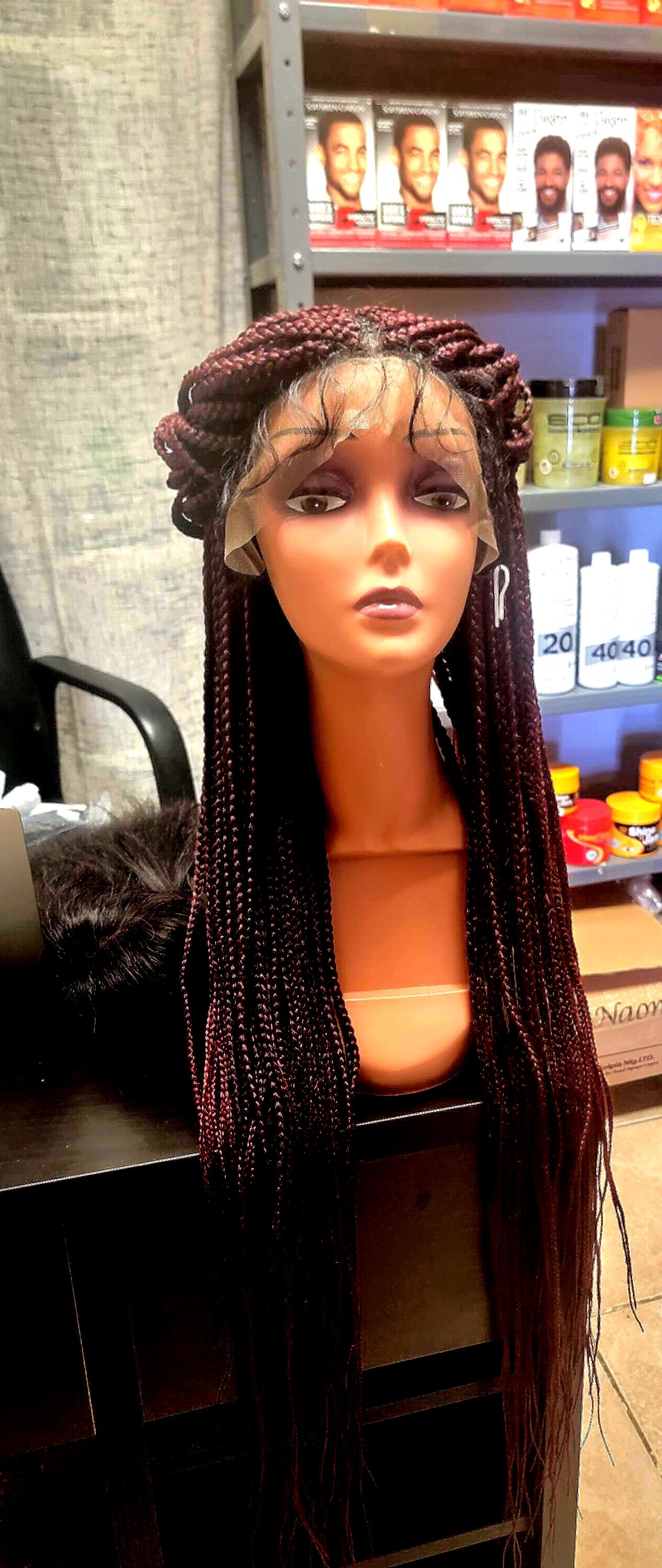 Full Lace Braided Wig: Kanekalon Synthetic Hair, 30 Inch