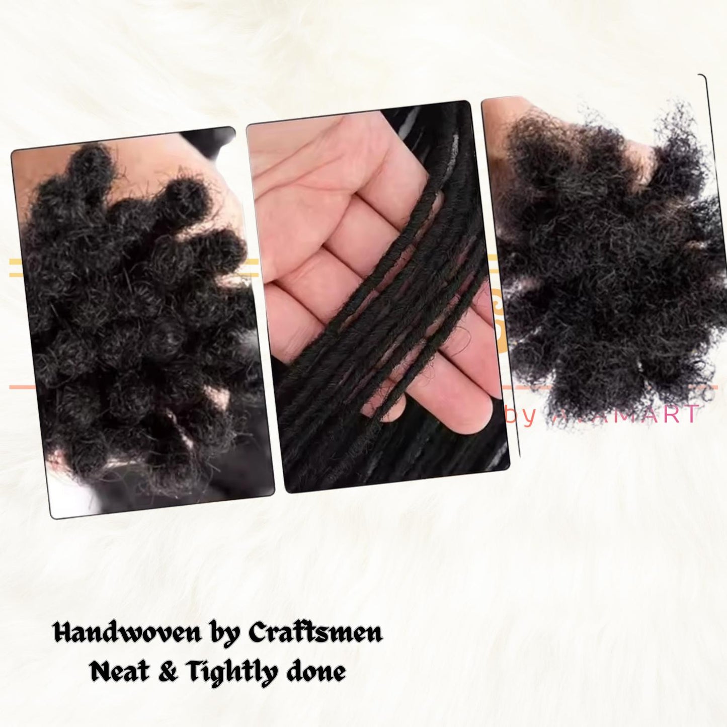 Natural Human Hair Dreadlock Extensions Traditional Locs Installation Locks for Men and Women 0.6, 0.8cm, 1.0cm