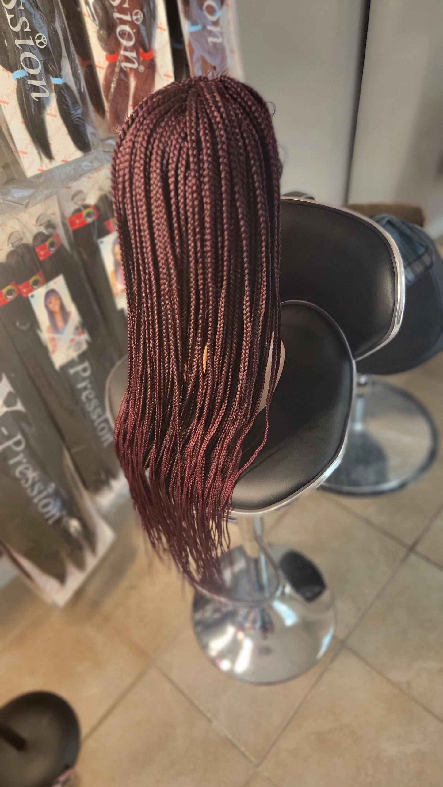 Full Lace Braided Wig: Kanekalon Synthetic Hair, 30 Inch