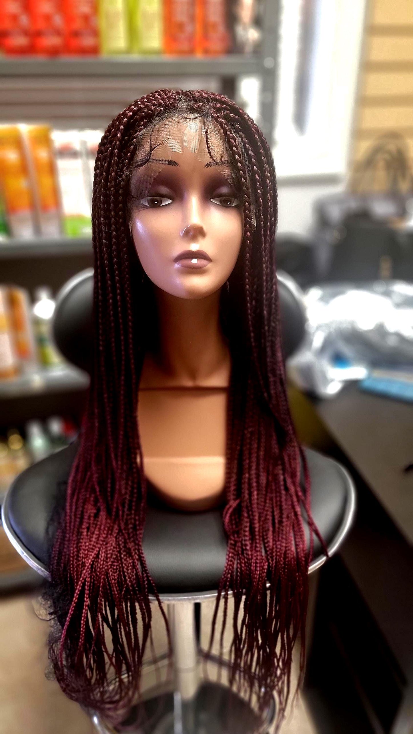 Full Lace Braided Wig: Kanekalon Synthetic Hair, 30 Inch