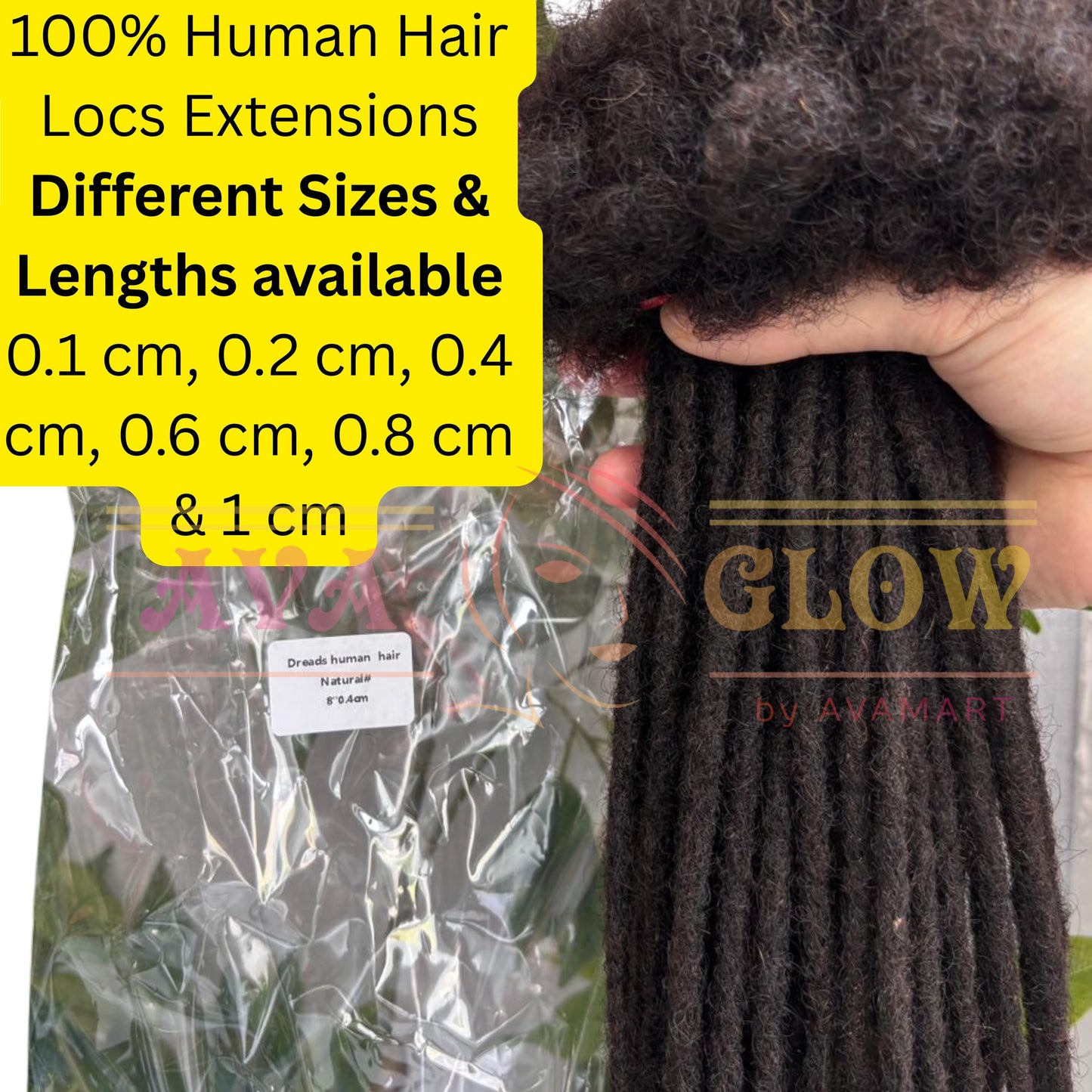 Human Hair Microlocs Extensions: Sisterlocs, Interlocked Locs - Color 27/30/33/99J/613/Salt & Pepper, 0.6cm, 0.8cm,1.0cm