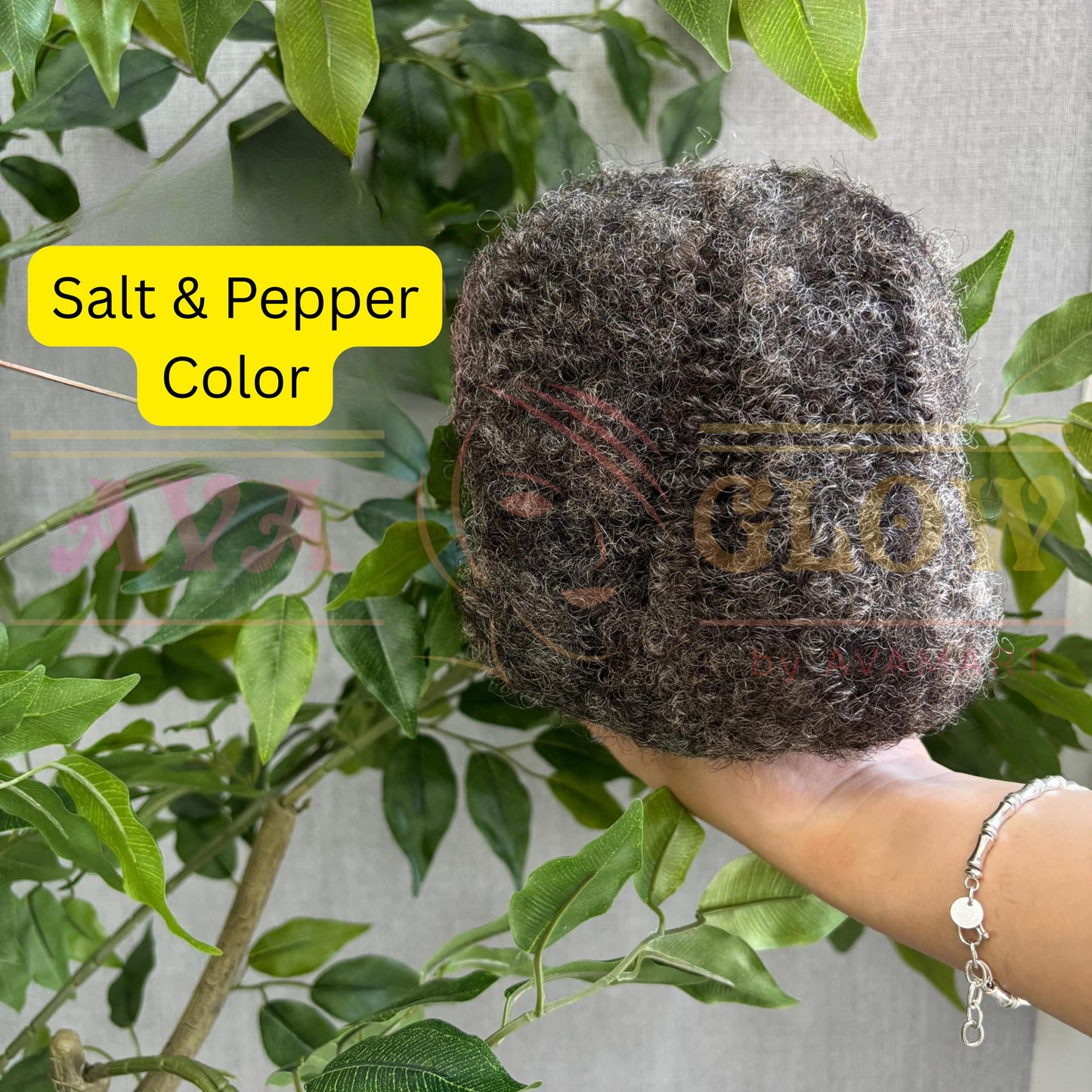 Afro Kinkys Human Hair Bulk, for natural Twist hairstyles, Spring Twist, Crochet Braids (3 Packs) Colors 33, 30, 4, 350, 613, Salt & Pepper