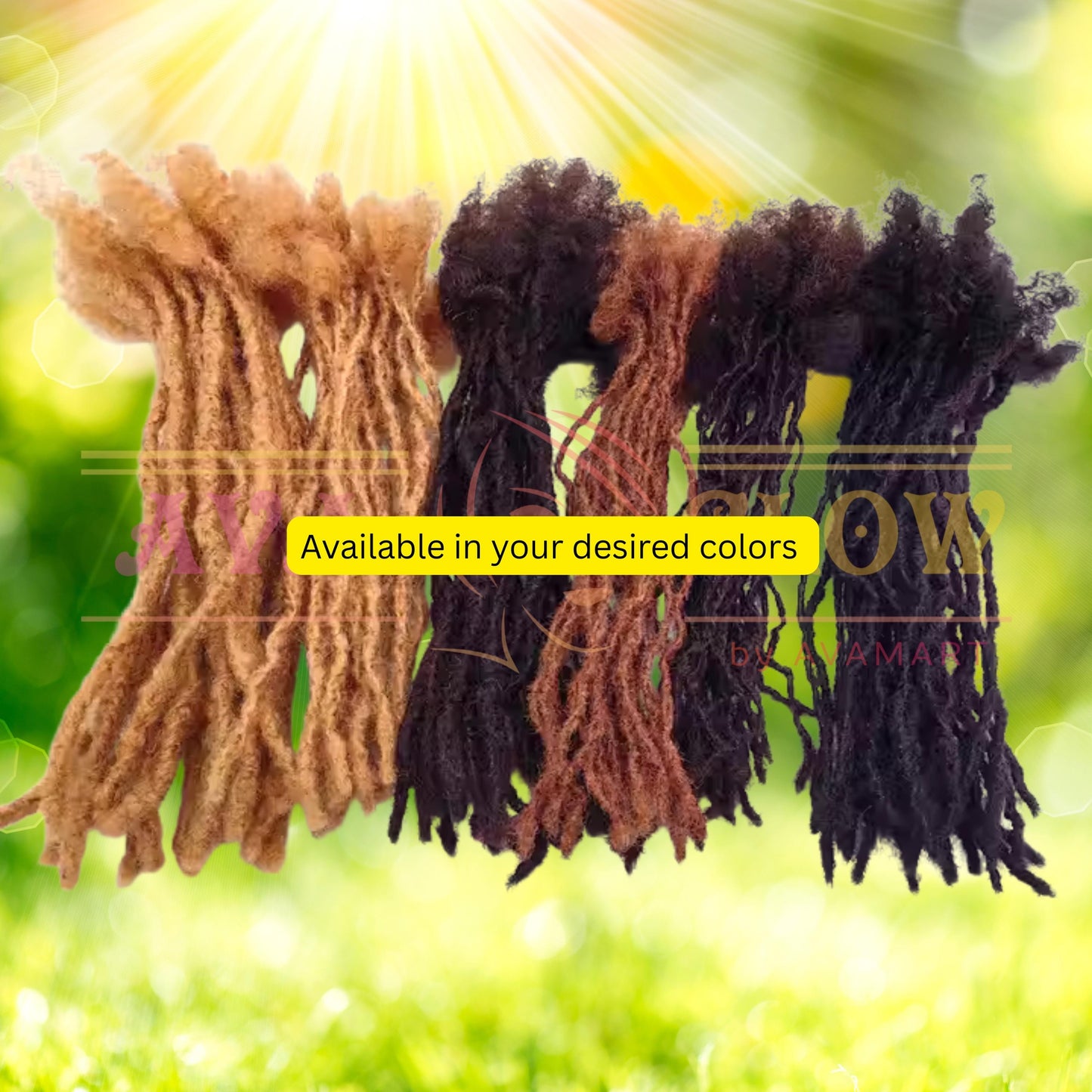 Natural Human Hair Dreadlock Extensions Traditional Locs Installation Locks for Men and Women 0.6, 0.8cm, 1.0cm