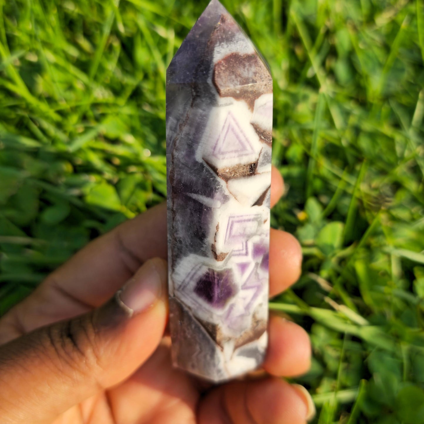 Amethyst Tower Crystal Point: February Birthstone, Natural Purple Stone (60g-100g