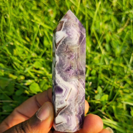 Amethyst Tower Crystal Point: February Birthstone, Natural Purple Stone (60g-100g