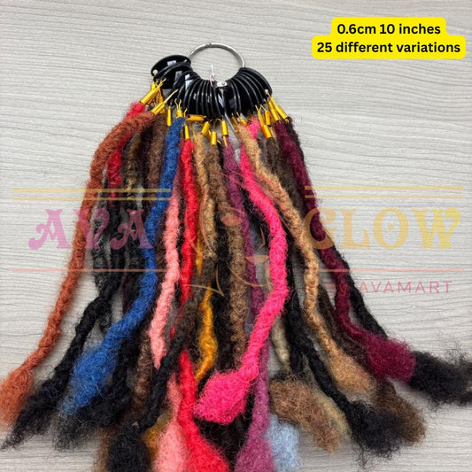 Human Hair Locs Extensions Sample: Microlocs, Sisterlocs, Dreadlocks 5 locs pack, 25 locs color pack