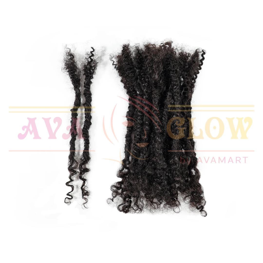Handmade Textured Human Hair Dreadlock Extensions: Lisa Locs, 1.0cm Black and Colors