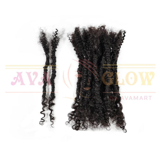 Handmade Textured Human Hair Dreadlock Extensions: Lisa Locs, 1.0cm Black and Colors