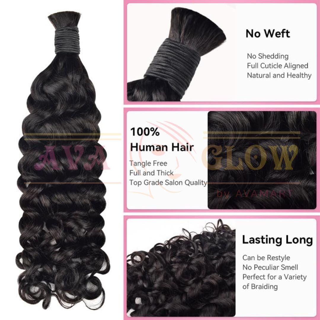 Boho Curls Human Hair Bundles for Braiding, Curly hair for Locs, Deep wave, Pixie Curly, Burmese,Kinki Curly hair extensions 12 to 30 inches