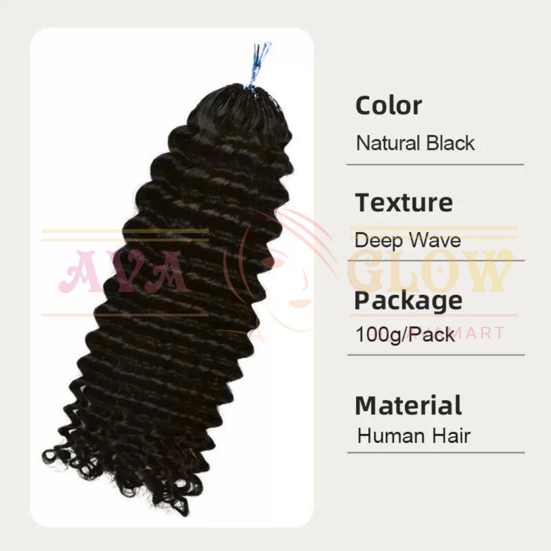 Crochet Human Hair Bundles, Curly hair, Deep wave, Pixie Curly, Burmese, Kinki Curly hair extensions 100g 12 to 30 inches