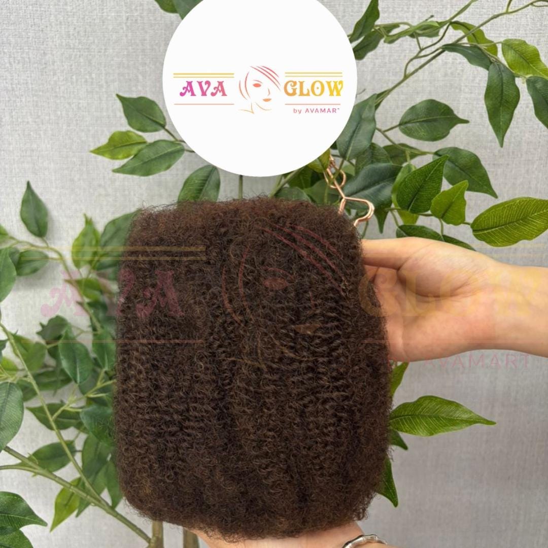Afro Kinkys Human Hair Bulk, for natural Twist hairstyles, Spring Twist, Crochet Braids (3 Packs) Colors 33, 30, 4, 350, 613, Salt & Pepper