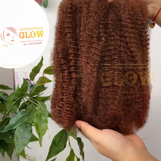 Afro Kinkys Human Hair Bulk, for natural Twist hairstyles, Spring Twist, Crochet Braids (3 Packs) Colors 33, 30, 4, 350, 613, Salt & Pepper