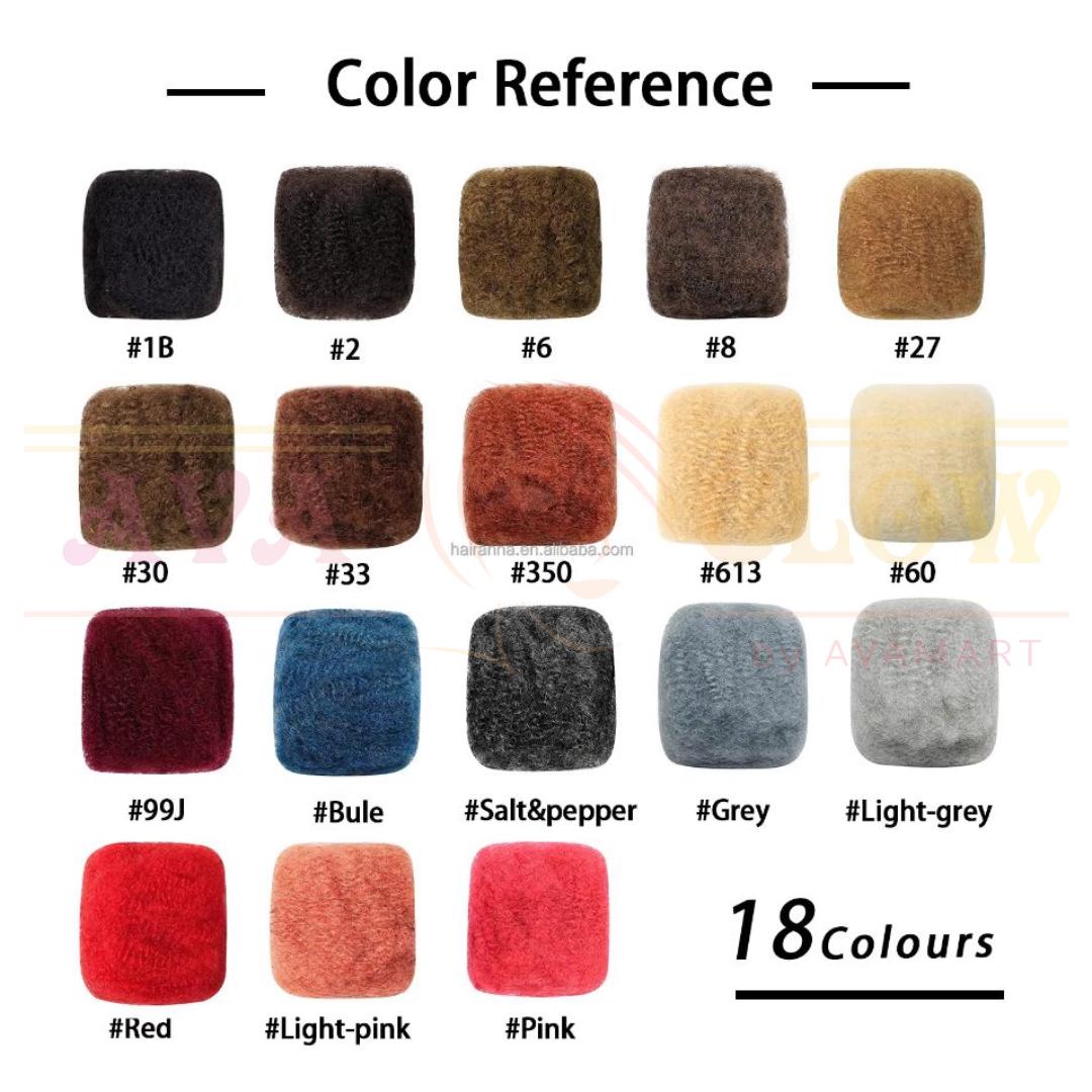 Afro Kinkys Human Hair Bulk, for natural Twist hairstyles, Spring Twist, Crochet Braids (3 Packs) Colors 33, 30, 4, 350, 613, Salt & Pepper