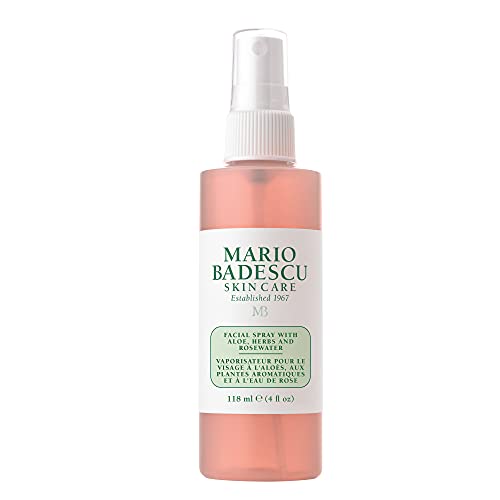 Mario Badescu Facial Spray with Aloe, Herbs and Rosewater for All Skin Types Face Mist that Hydrates, Rejuvenates & Clarifies 118 ml (Pack of 1)