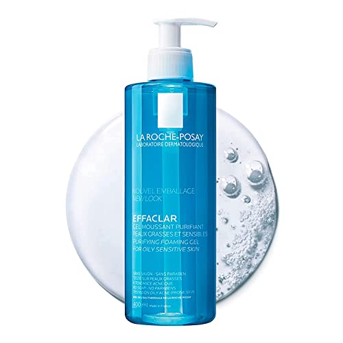 La Roche-Posay Face Wash Cleanser, Effaclar Oily Skin, Acne-Prone Skin Gel, Zinc PCA, Alcohol-Free, Dye-Free, pH Balanced 400ml