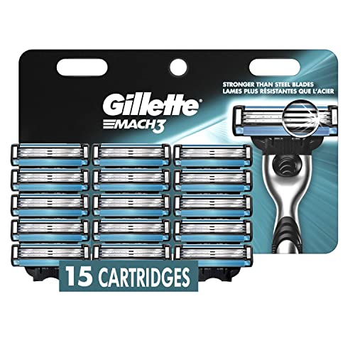 Gillette Mach3 Men's Razor Blade Refills, 15 Refills