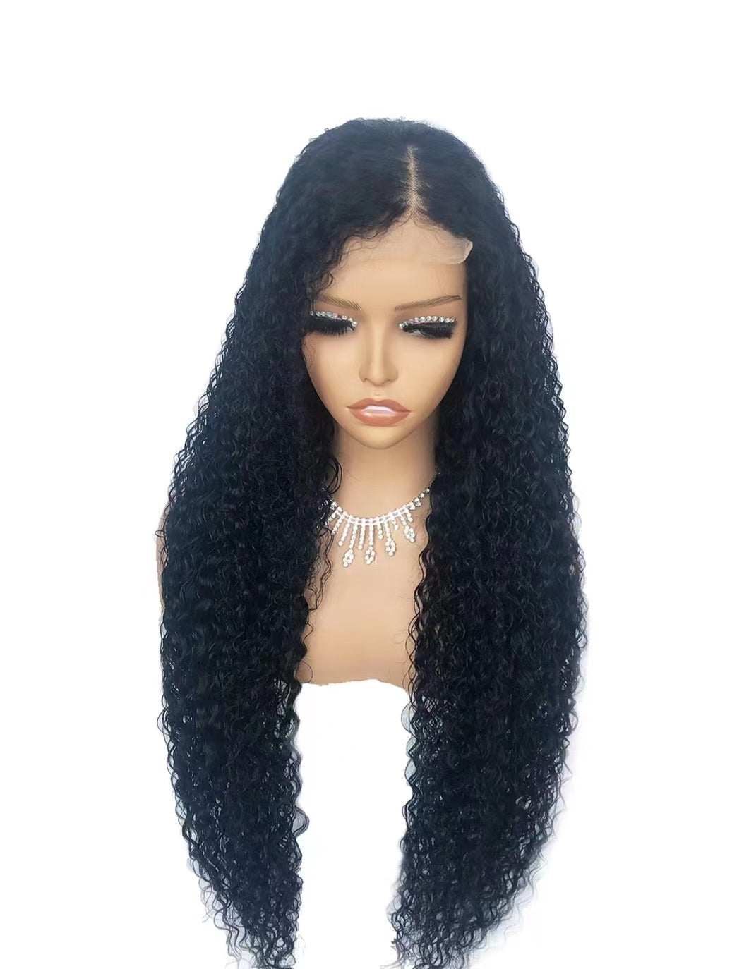 Glueless Human Hair 13*4 Lace Front Jerry Curl Pre-Plucked 180% Density Wig