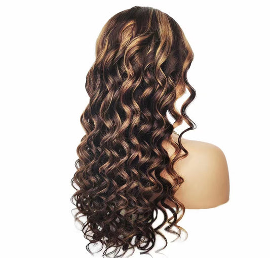 Glueless Human Hair Lace Frontal Loose Wave Pre-Plucked 180% Density Wig