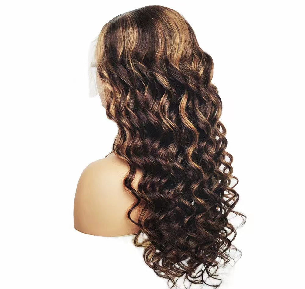 Glueless Human Hair Lace Frontal Loose Wave Pre-Plucked 180% Density Wig