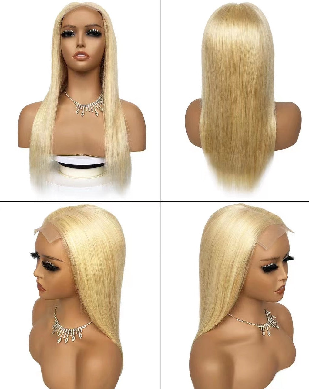 Glueless Human Hair Lace Frontal Straight Hair Pre-Plucked 180% Density Wig