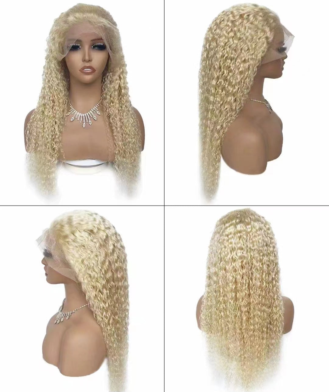Glueless Human Hair 13*4 Lace Front Jerry Curl Pre-Plucked 180% Density Wig