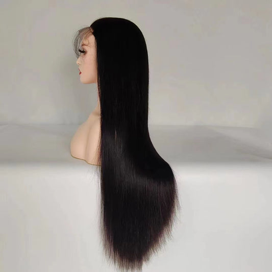 Glueless Human Hair Lace Frontal Straight Hair Pre-Plucked 180% Density Wig