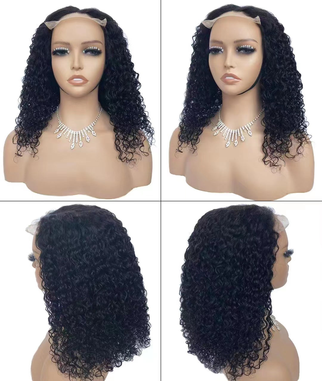 Glueless Human Hair 13*4 Lace Front Jerry Curl Pre-Plucked 180% Density Wig