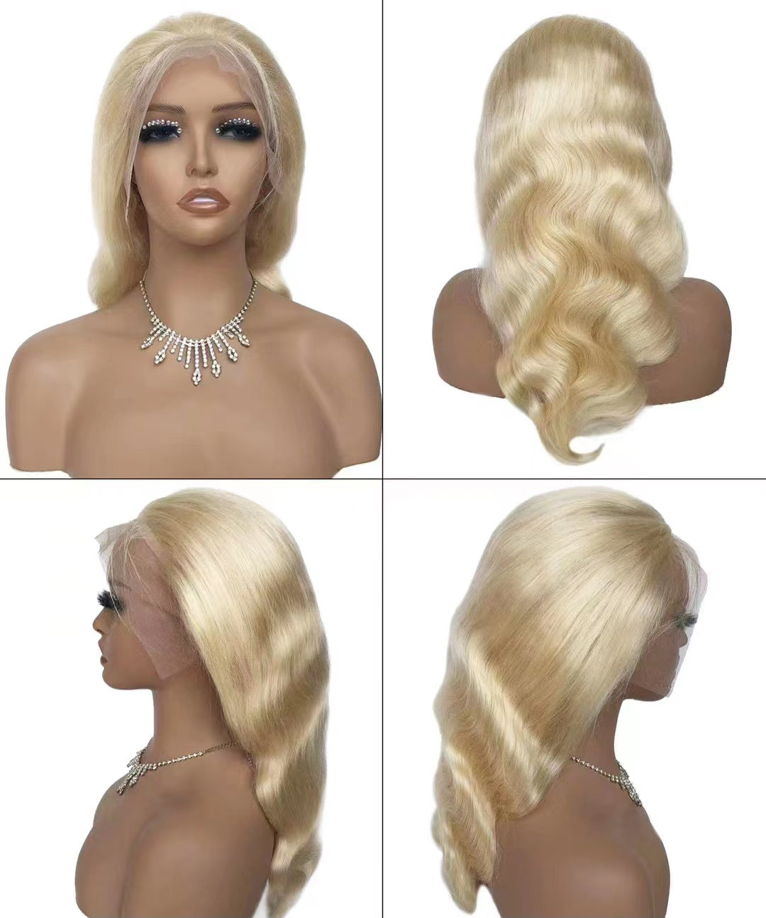 Glueless Human Hair Lace Front Body Wave Pre-Plucked 180% Density Wig