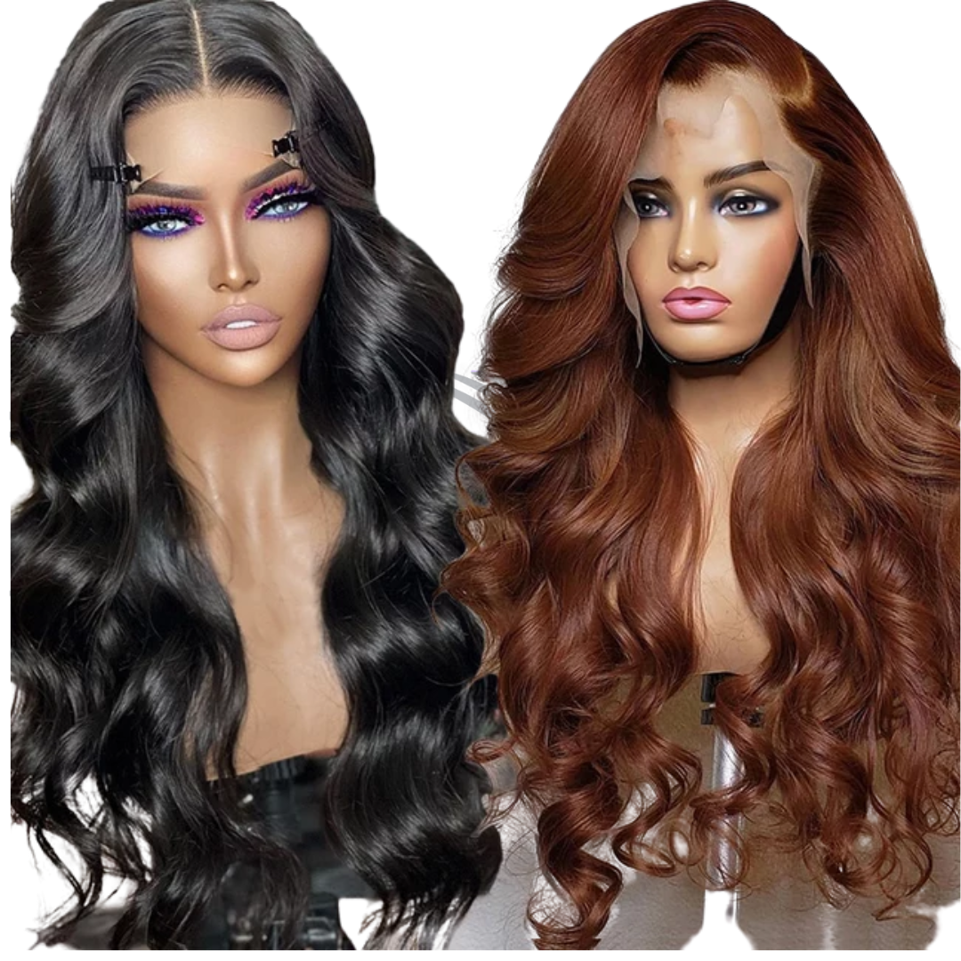 Glueless Human Hair Lace Front Body Wave Pre-Plucked 180% Density Wig