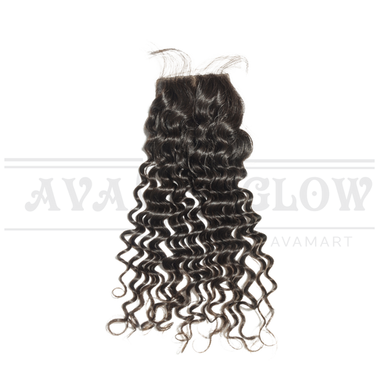 4*4 Deep Wave 100% Human Hair Lace Closure