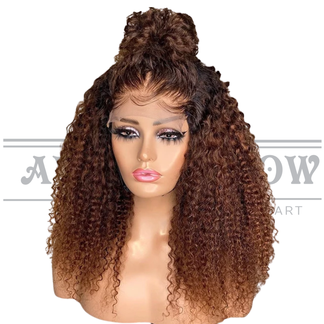 Glueless Human Hair Lace Frontal Kinky Curly Pre-Plucked 180% Density Wig