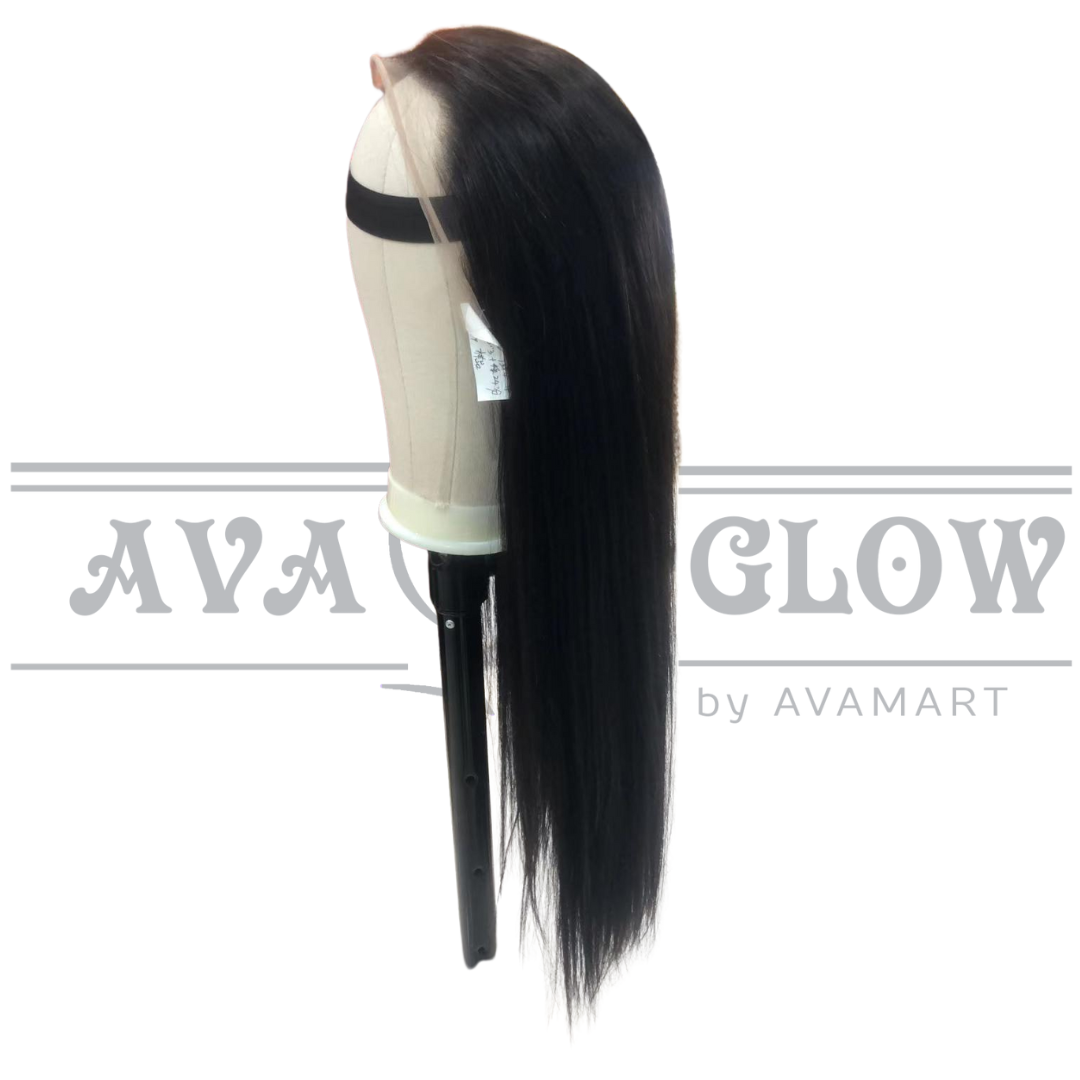 Glueless Human Hair Lace Frontal Straight Hair Pre-Plucked 180% Density Wig