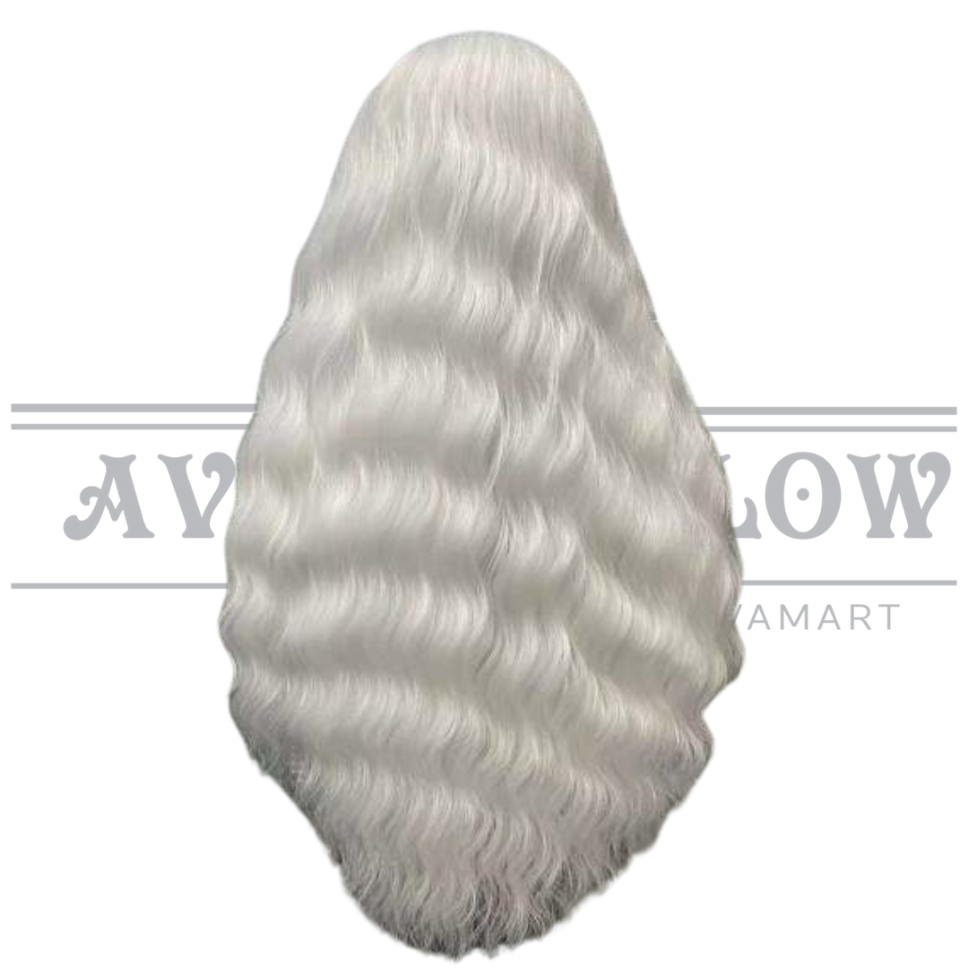 Synthetic Lace Wig (White/ Silver Gray)