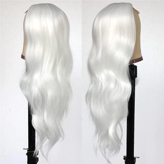 Synthetic Lace Wig (White/ Silver Gray)